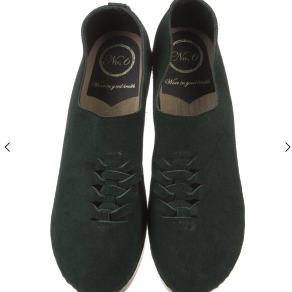 No. 6 Clog Braided Green Suede Wedge Shoe 40 - Picture 3 of 5